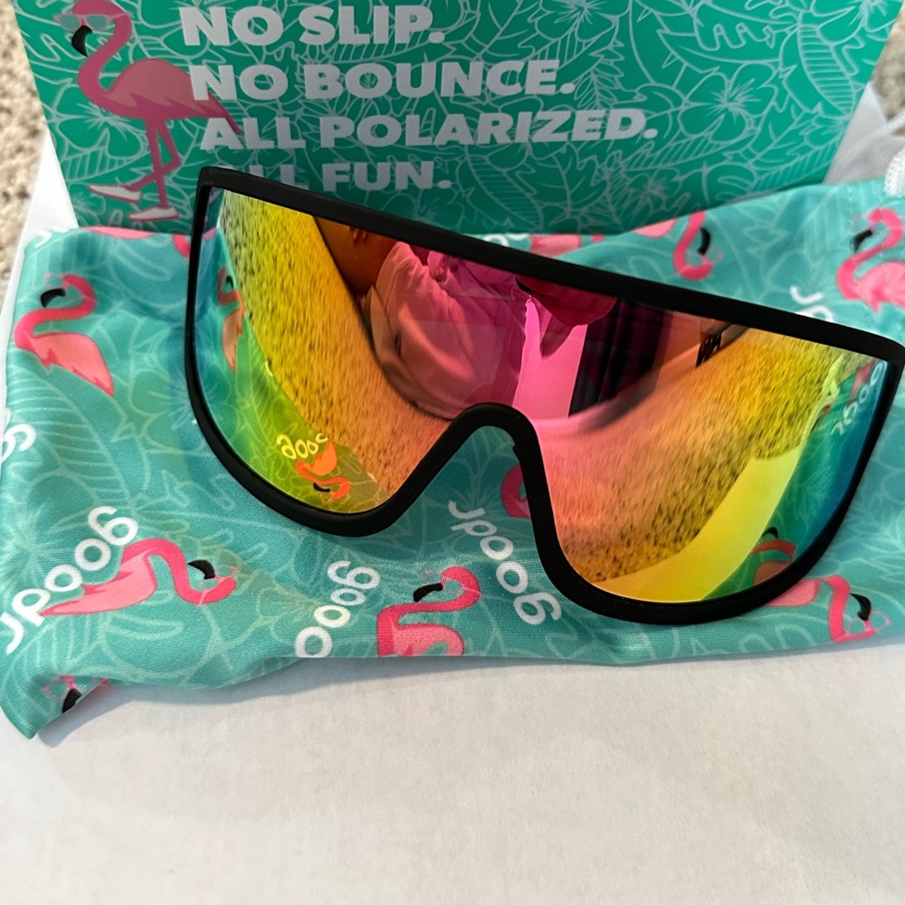 Goodr Wrap sunglasses “I Do My Own Stunts” mirrored wrap mirrored sunglasses NIB